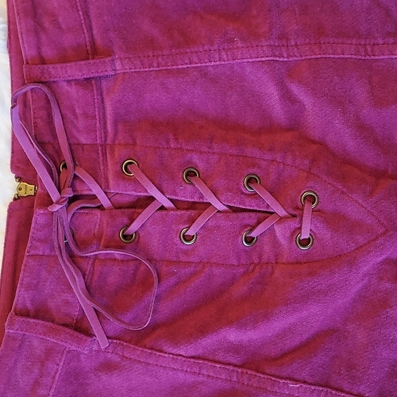 FOREVER 21 mini purple skirt size M lace up front - Picture 3 of 5